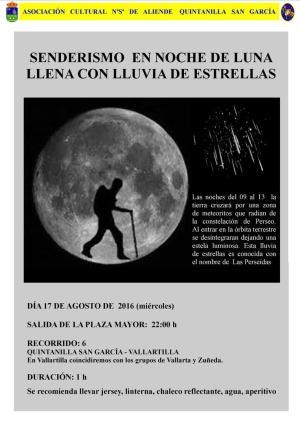 Senderismo en noche de luna llena