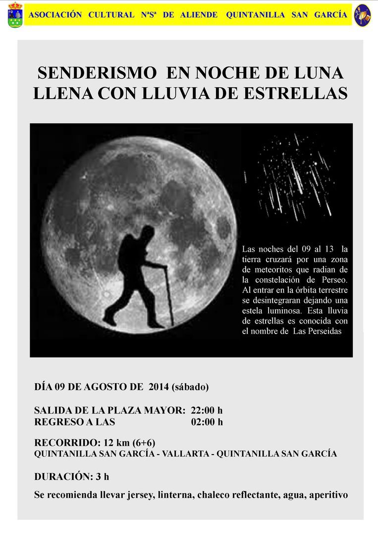 Senderismo en noche de luna llena